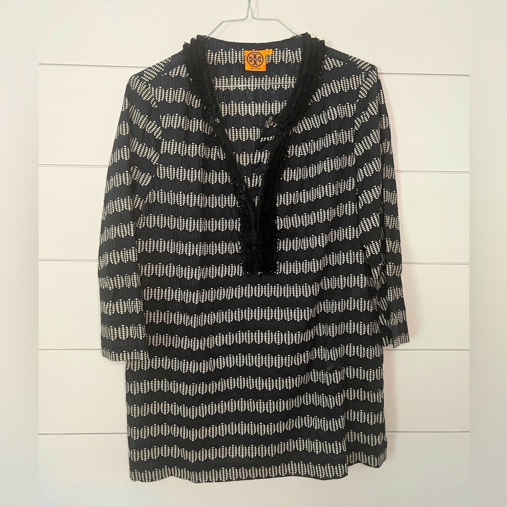 Tory Burch embellished cotton tunic- great with white denim for summer!
